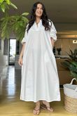 The Paloma Poplin Cotton Dress White